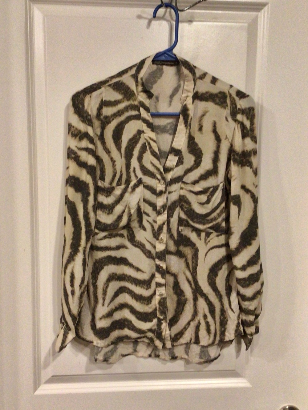Silk Tiger Print Button-Down Shirt